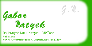 gabor matyek business card